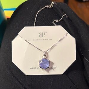 Lavender Fluorite on Rhodium Necklace